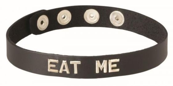 Wordband Collar Eat Me Black O/S